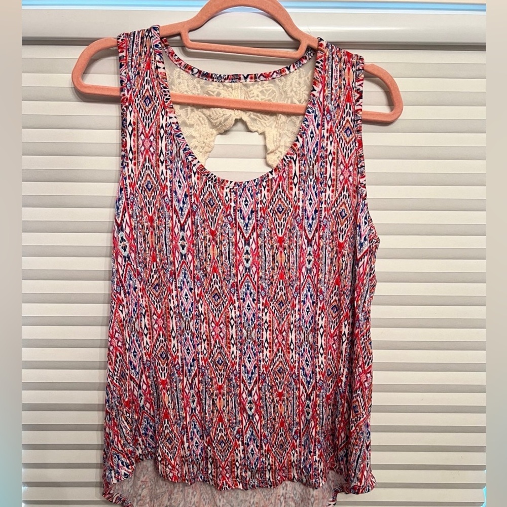 Women’s boho style tank top with embroidery size xl